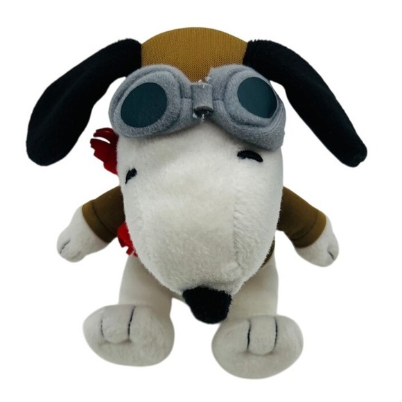SNOOPY Metlife FLYING ACE PILOT‎ Brown Jacket Goggles Peanuts 6" Plush Dog 2015 - Picture 1 of 9